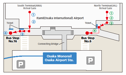 Map of Osaka International Airport (Itami)